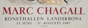 MARC CHAGALL, efter, affisch, Borstahusens Konsthall, Mourlot 1967.