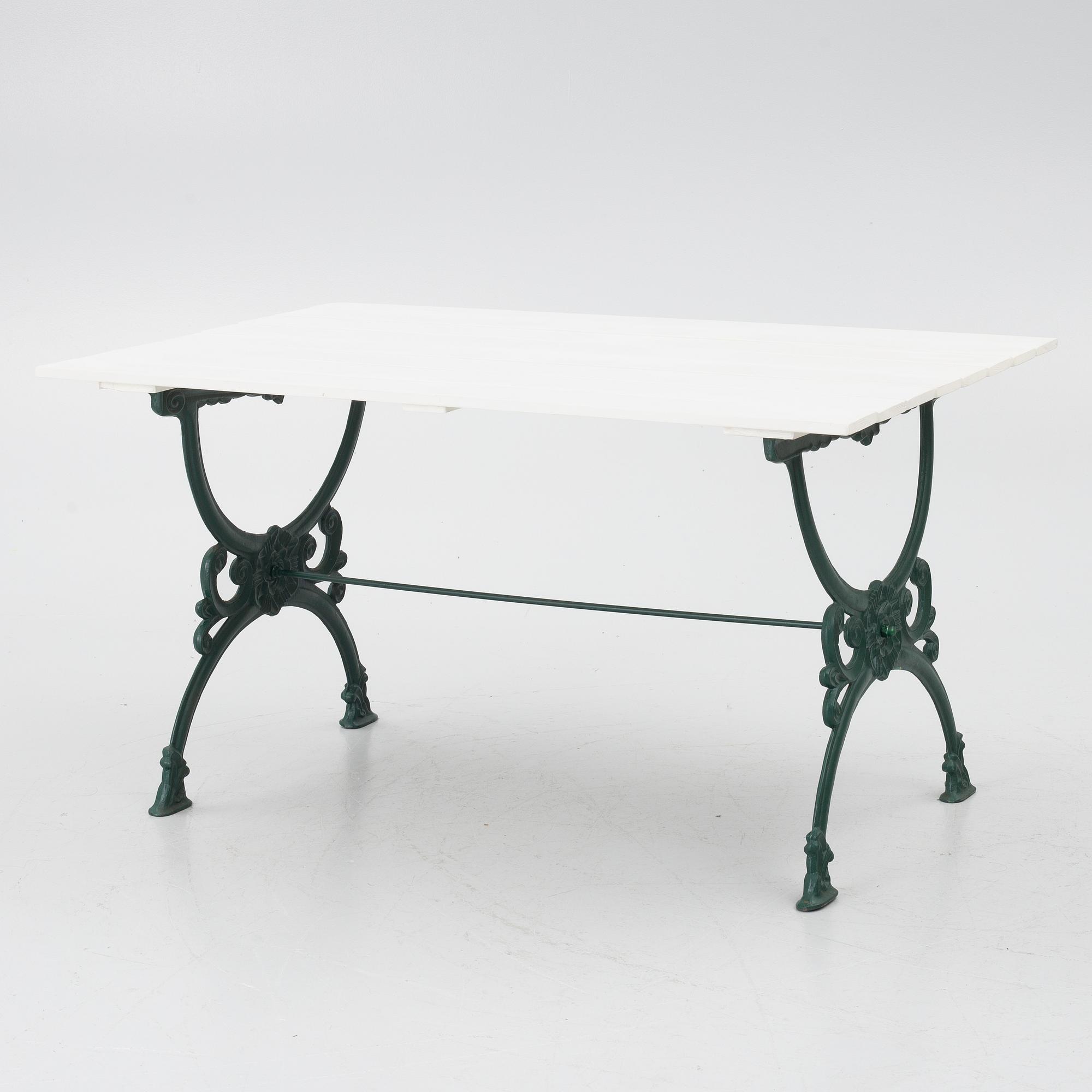 Garden bench, armchair and table, 20th century.