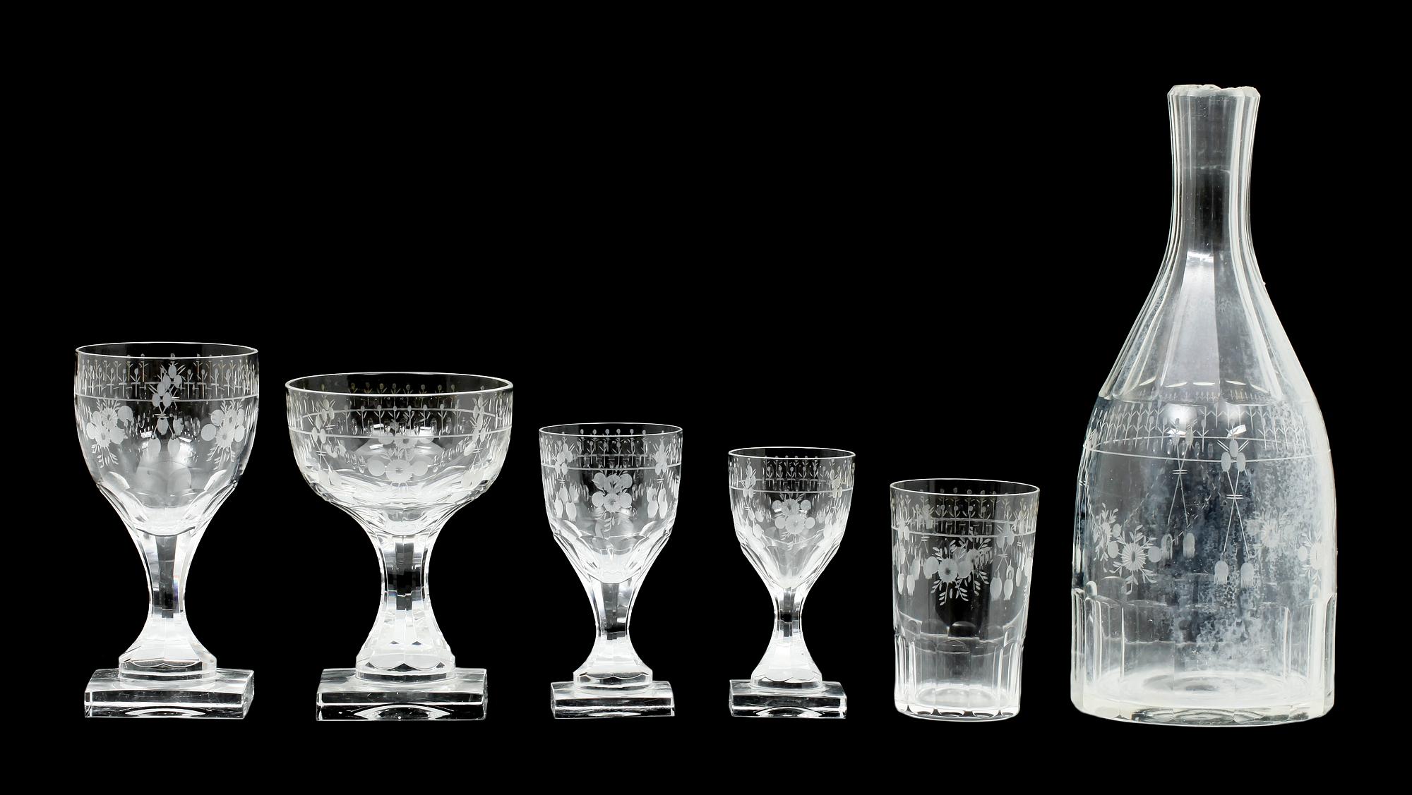 GLASSERVIS, 49 delar, Kosta, 1900-tal.