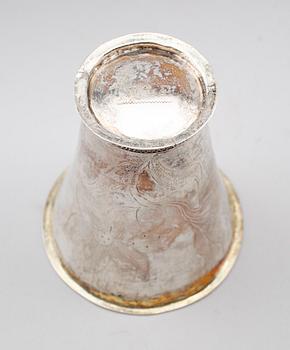 BÄGARE, silver, Petter Zettersteen, Norrköping 1742. Vikt ca 92 gram.