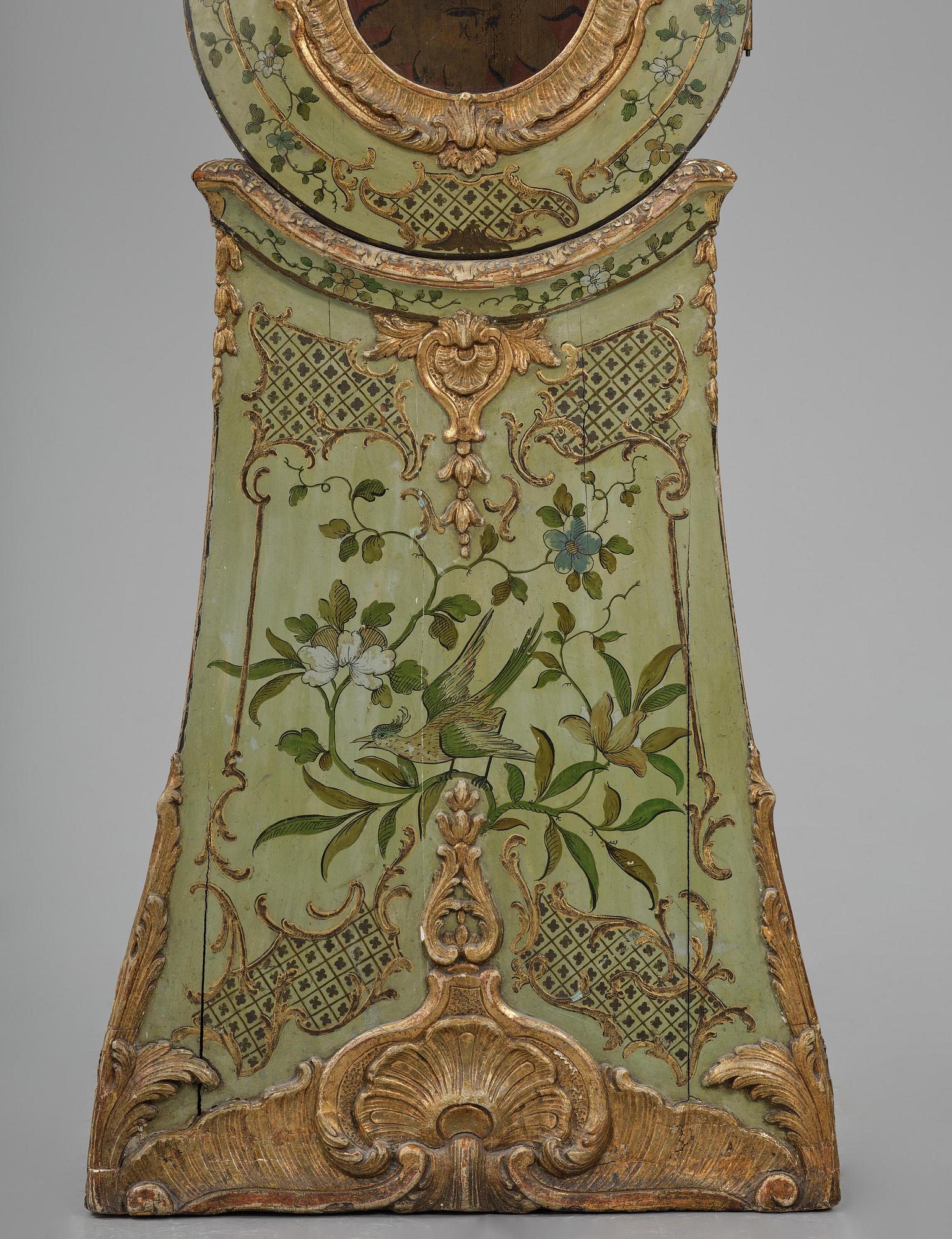 A rococo longcase clock by P. Ernst (watchmaker in Stockholm 1753-84).