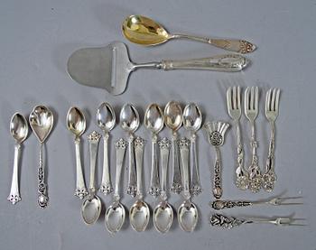 PARTI BESTICK, 19 delar, silver.