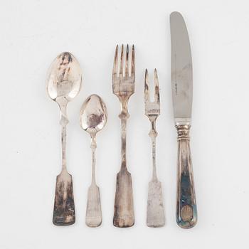 A 25.piece silver cutlery set, Kultakeskus, Finland, 1977-1990.