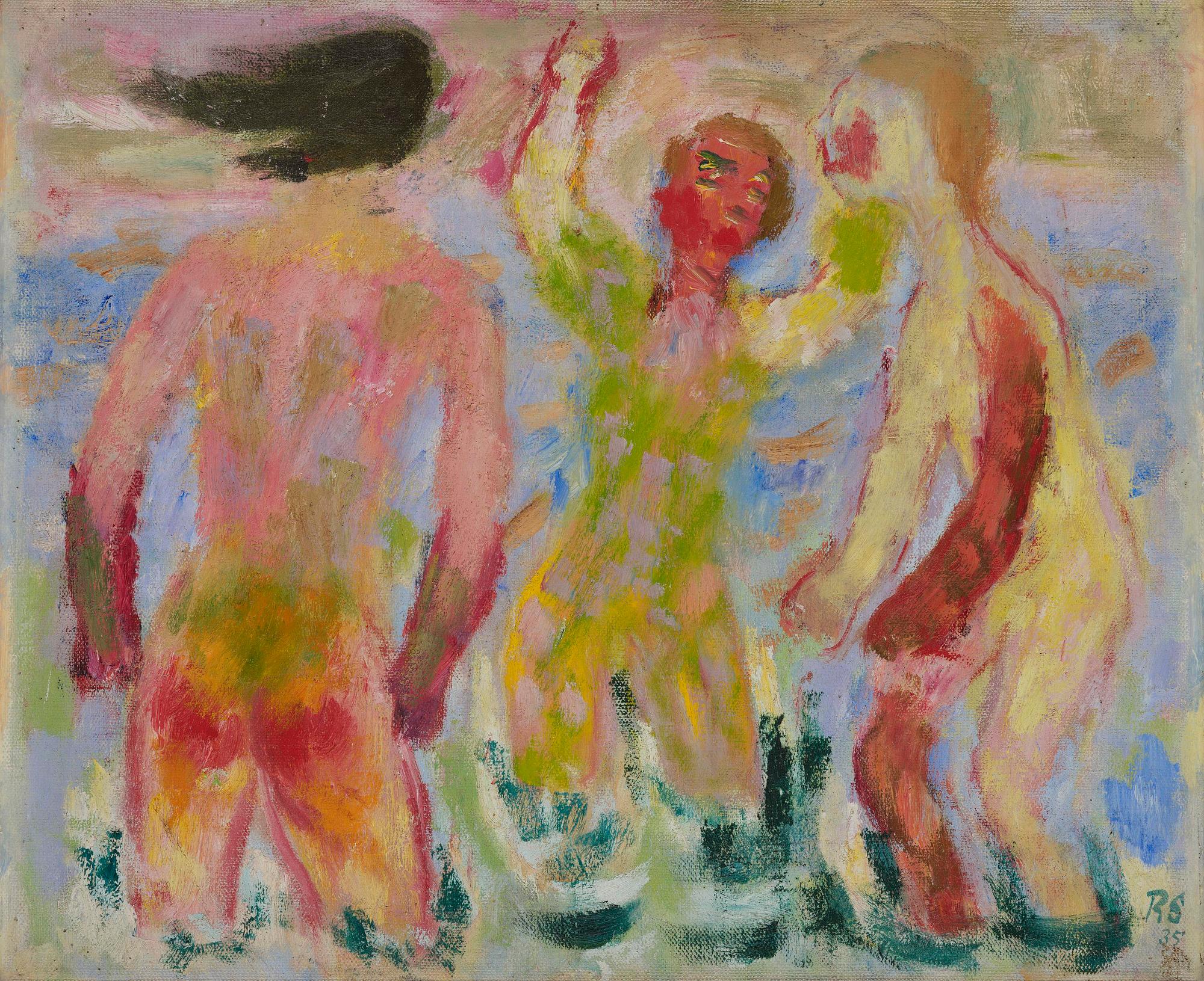 Ragnar Sandberg, "Baderskorna/Flickor i vattnet".