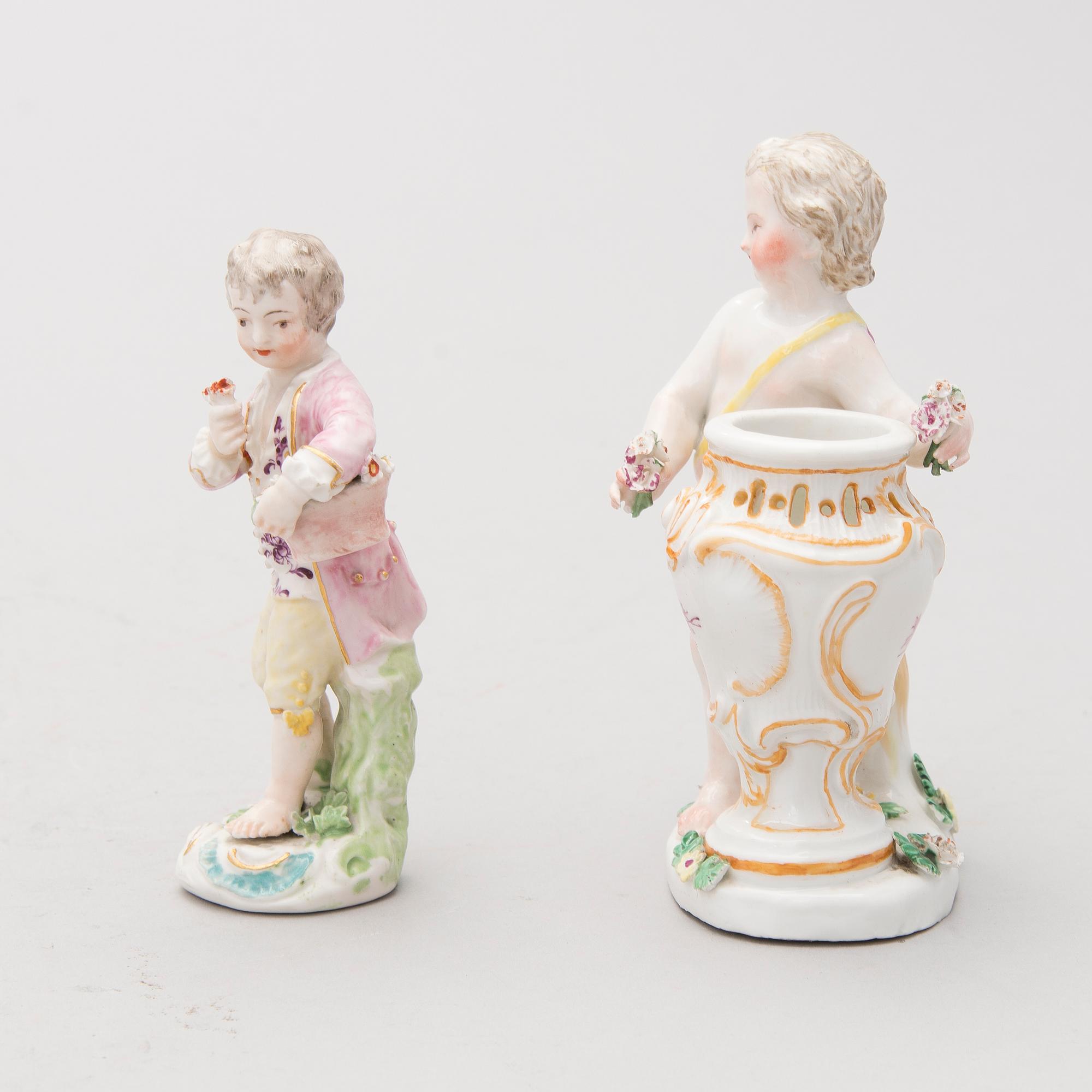 Two 18th Century porcelain figurines, probably from Nymphenburg, Germany.