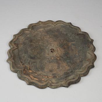 A large bronze mirror, China, Qingdynasty (1664-1912).