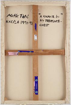 Mette Petri, olja på duk, signerad och daterad NYC/LA 1991-92 a tergo.