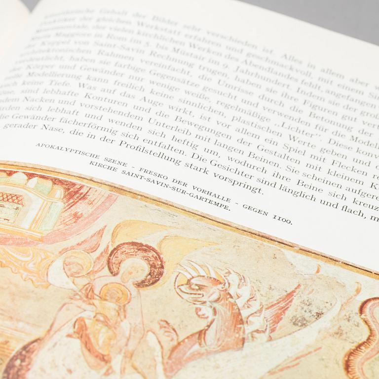 UNIVERSUM DER KUNST. 6 vol, Verlag C.H Beck, München and Romanische- Gotische Malerei, 2 vol. Skira.
