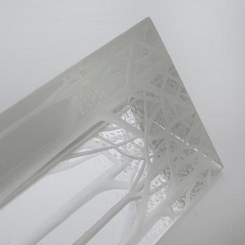 VICKE LINDSRAND, glas, objekt, "Prisma", Kosta, signerad, 1960-tal.