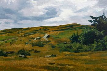 Gerhard Nordström, olja på pannå, signerad.