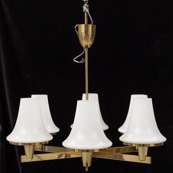 HANS-AGNE JAKOBSSON, a brass ceiling light and wall light from Markaryd, 1960's.