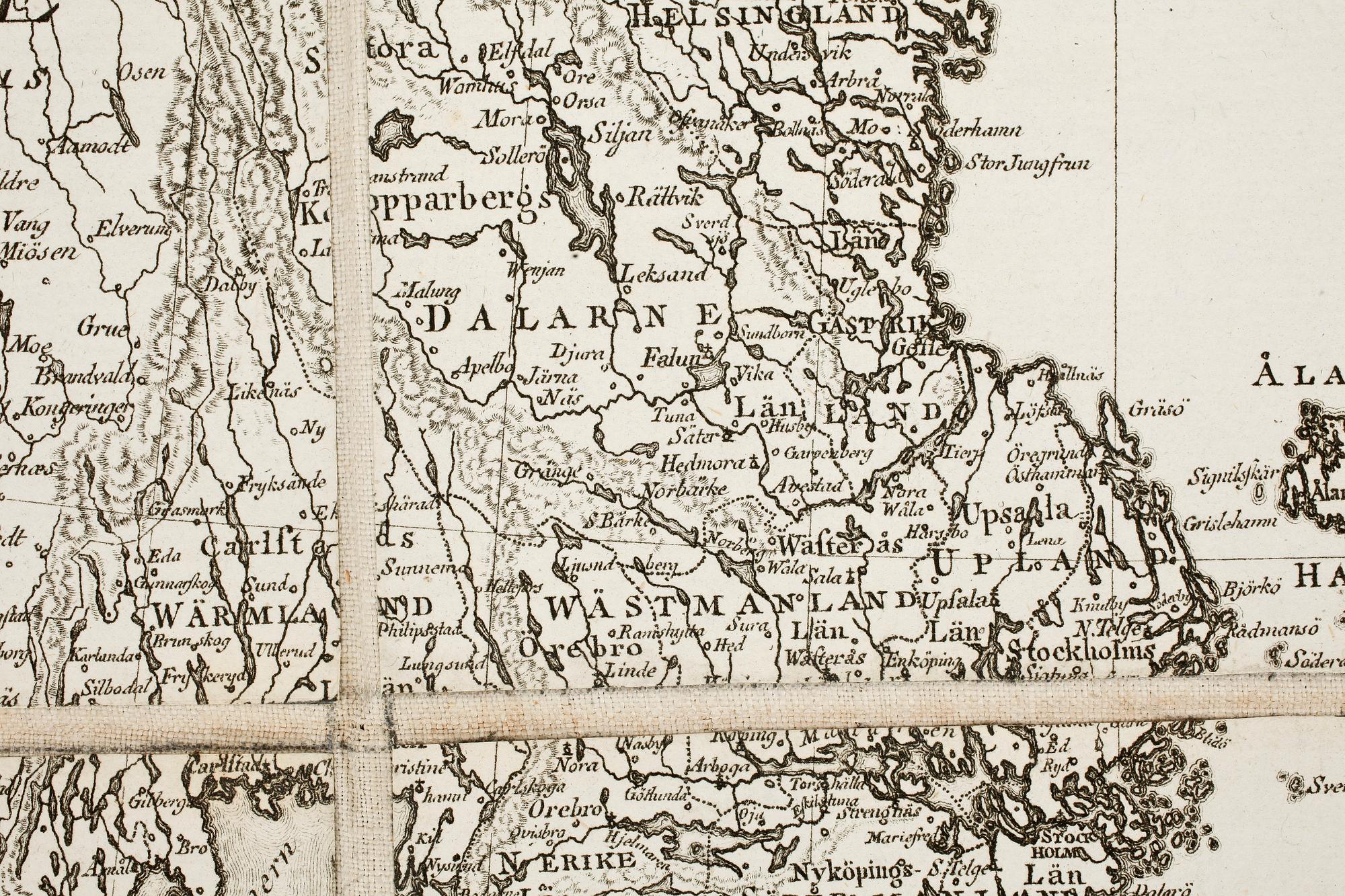 KARTA, "Charta öfver Swerige med tilgränsande länder", graverad av Fredrik Akrel, 1797.