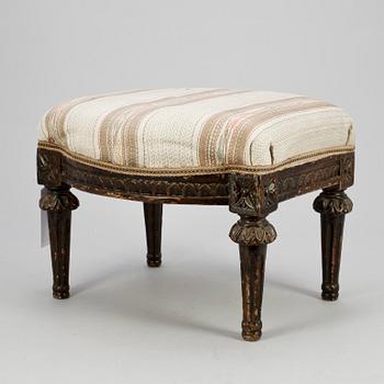 TABURETT/FOTPALL, gustaviansk, 1700/1800-tal.