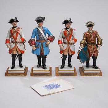 FIGURINER, 4 st, porslin, Les Collections Van Gerdinge, Frankrike, 1900-tal.