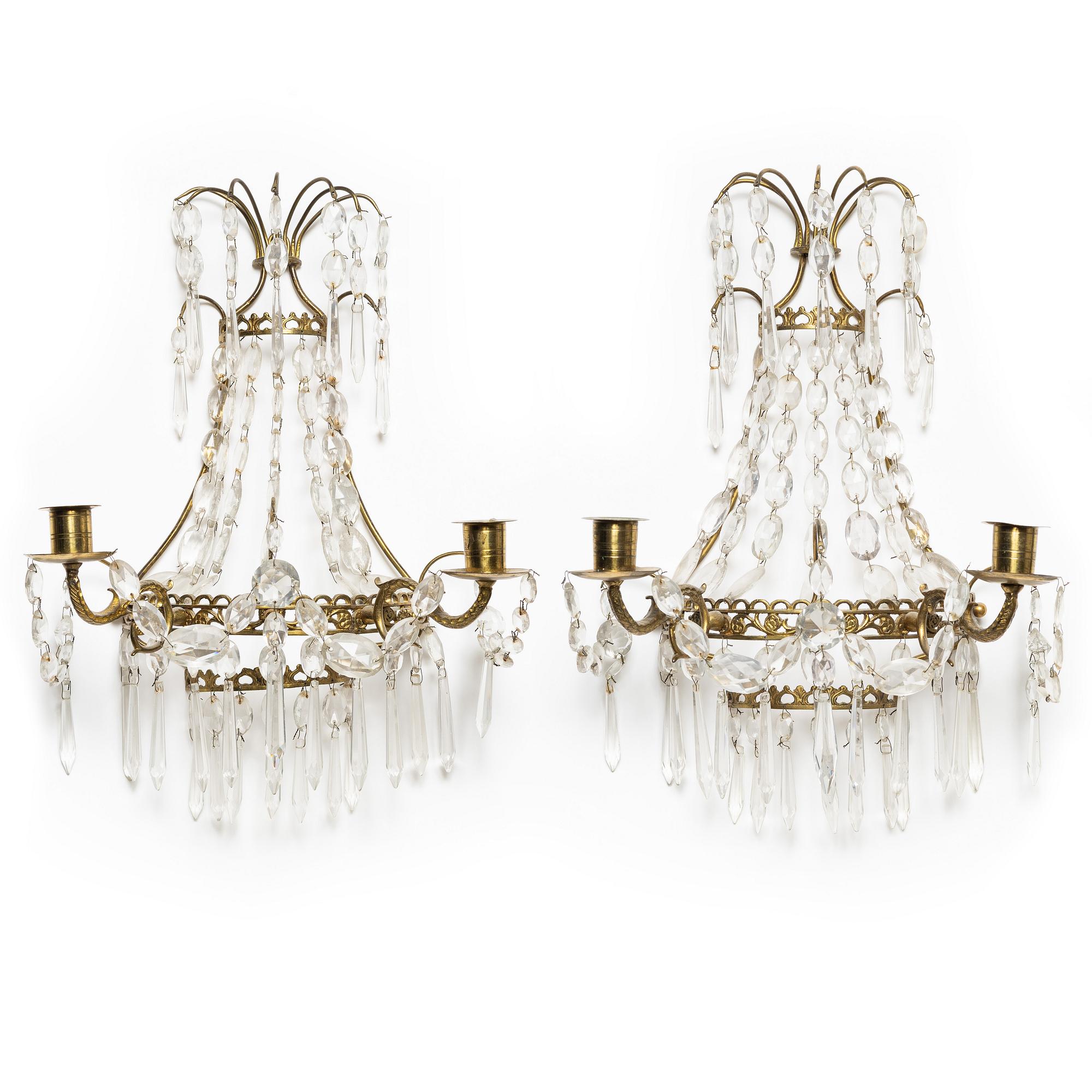 A pair of Empire style wall sconces, mid-20th Century.