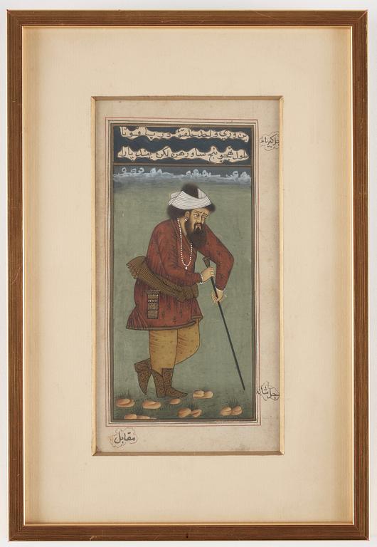 Three Mughal album pages, India, 19th Century.