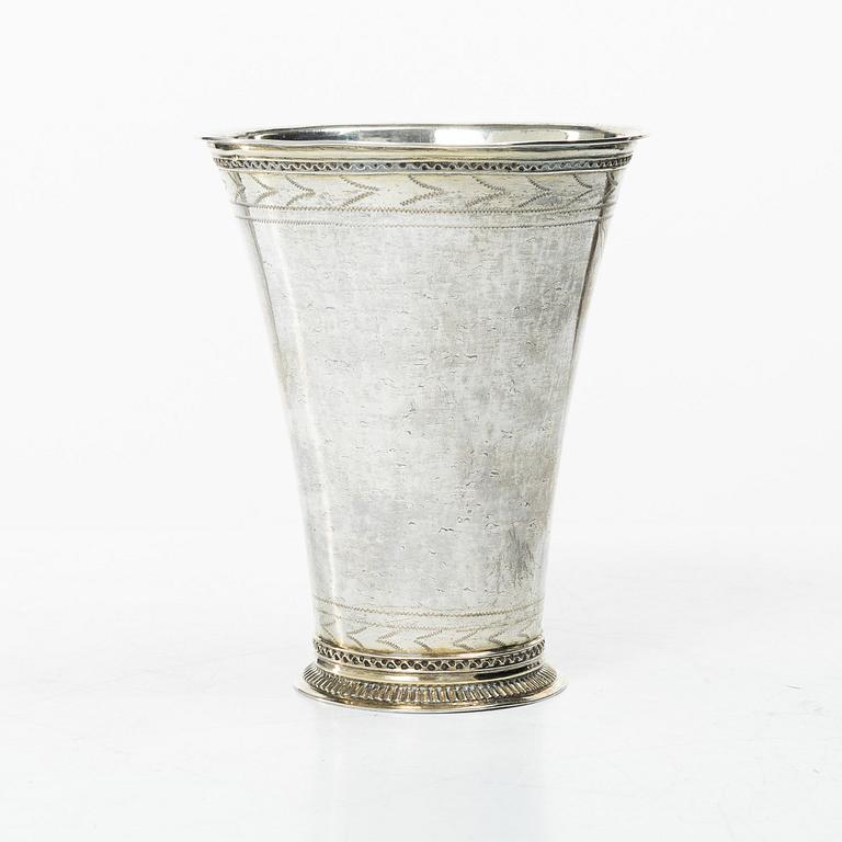 A Swedish silver beaker, mark of Samuel Lyberg, Borås (1778–1834).