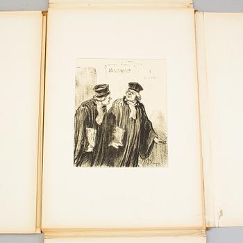 HONORÉ DAUMIER (Efter), mapp med 40 + 5 litografier, utgivna 1918.