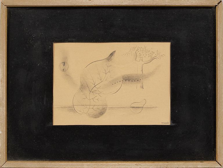 HALMSTADGRUPPEN,drawings, 2 pieces, Erik Olsson and Esaias Thorén, signed.