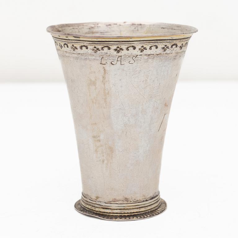 A Swedish silver beaker, mark of JA Starin, Stockholm 1746.