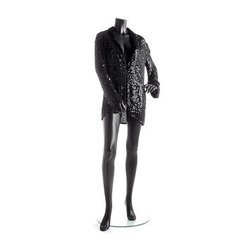 628. EMPORIO ARMANI, a black sequin jacket.