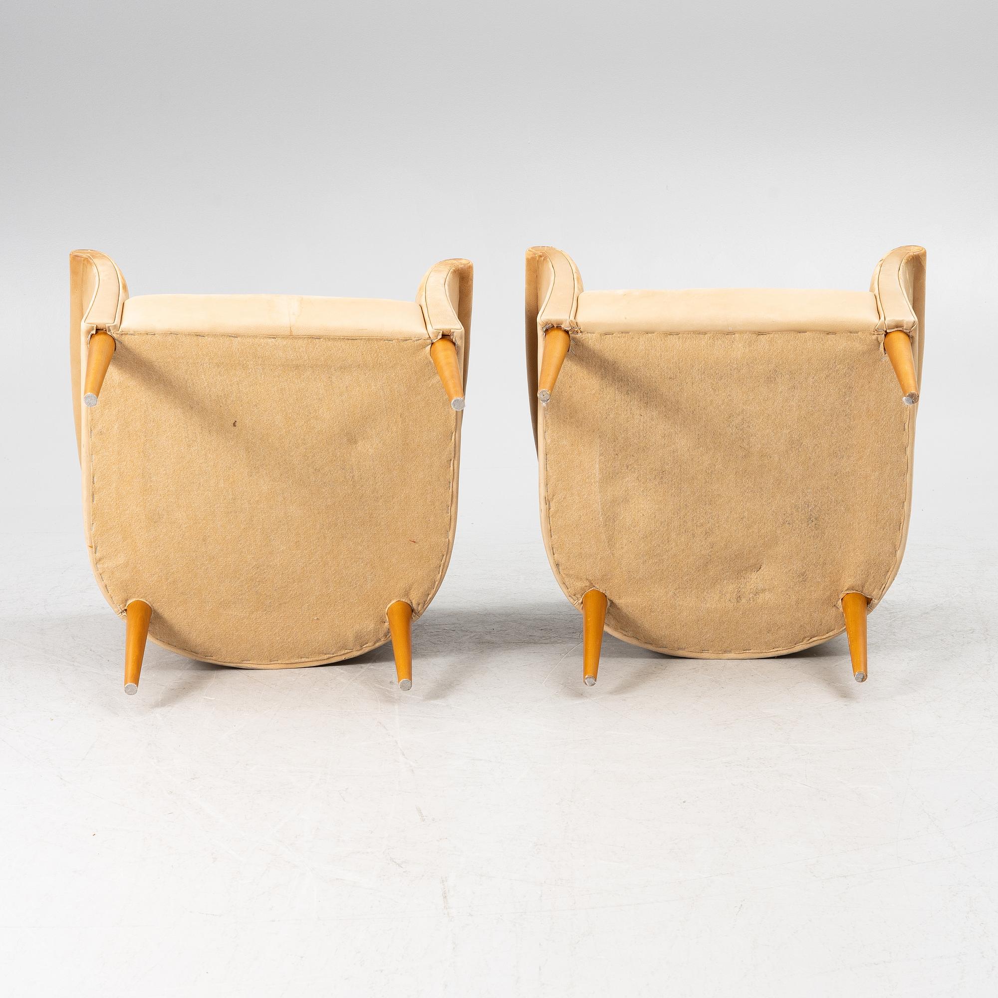Marie Norell-Möller, a pair armchairs, "Cicci", Norell Furniture.