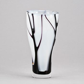 VAS, glas, "Träd i dimma", Vicke Lindstrand, Kosta, tidigt 1950-tal.