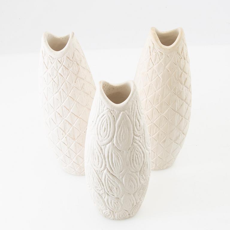 Gunnar Nylund, vases 3 pcs. Likely Nymölle 1950s/60s. Denmark.