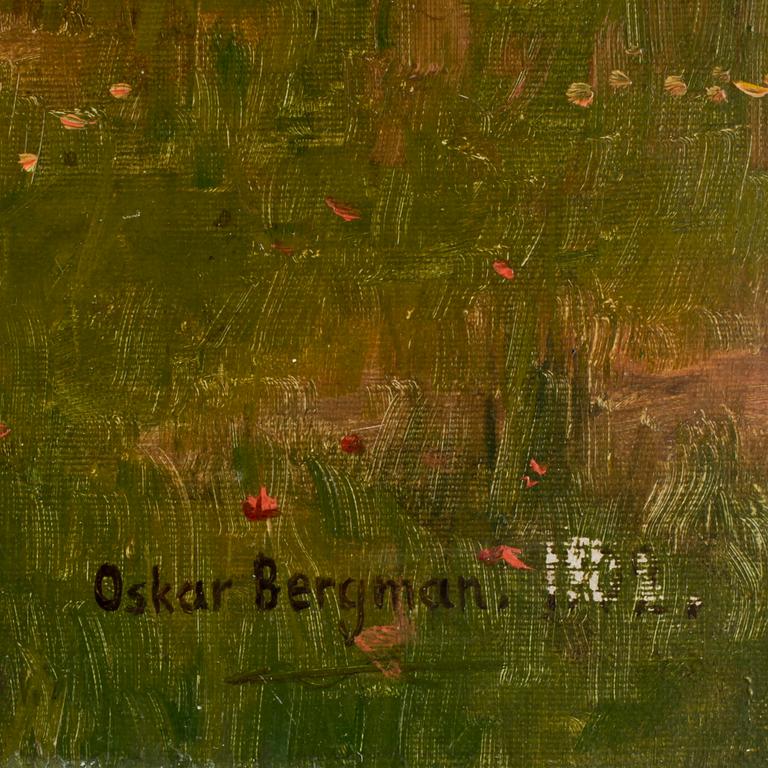 OSKAR BERGMAN, olja på duk, sign, dat a tergo 1902.