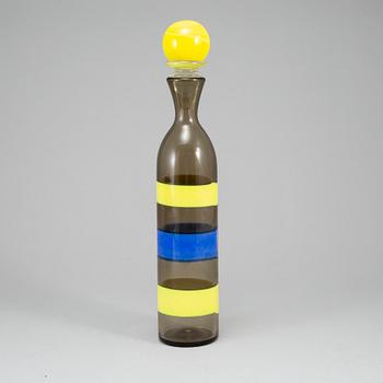 A glass bottle, Venini Murano, second half of the 20th century.