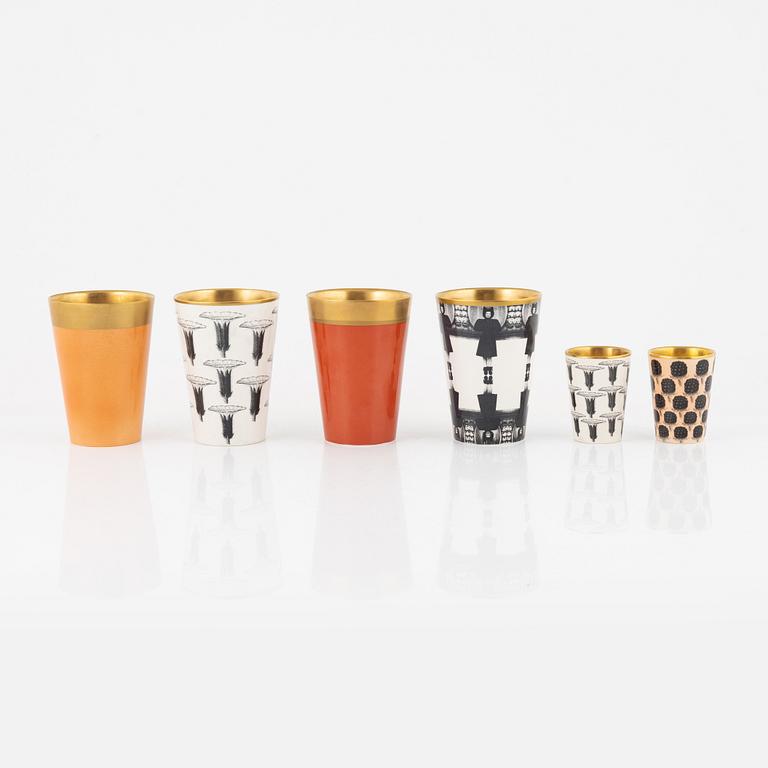 Åsa Lindström, six porcelain mugs, 1997 and around the year 2000.