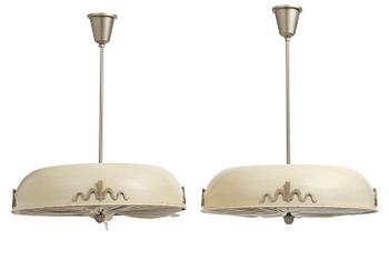 306. Cebe (Chr Bergh & Co), a pair of ceiling lamps model "75860", Sweden, 1930s.