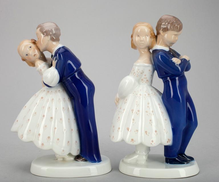 FIGURINER, 2 st, porslin, Bing & Gröndahl. Danmark.