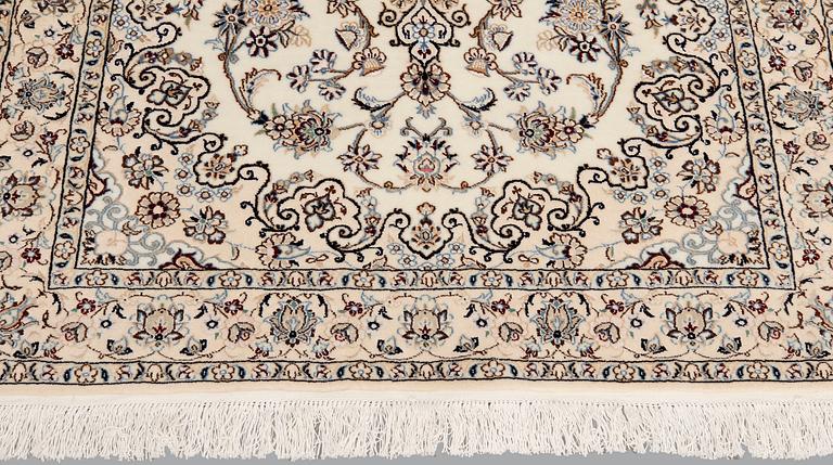 A part silk Nain rug, so called 6LAA, ca 155 x 105 cm.