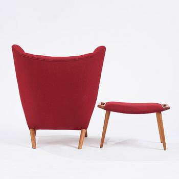 Hans J. Wegner, a Papa Bear chair and ottoman, Denmark, probably 1950s-1960s.