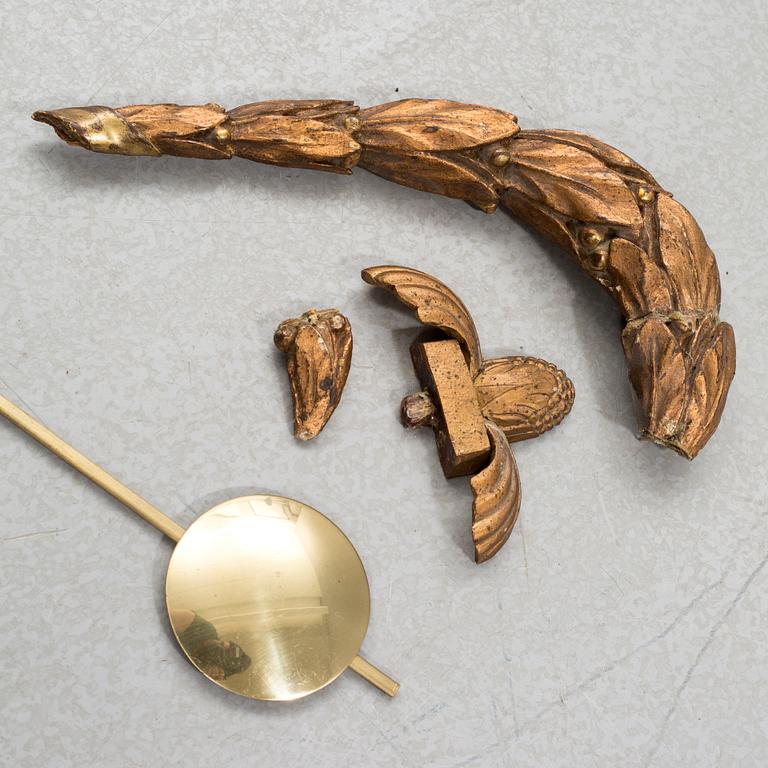 A gustavian wall clock, dial marked "Hans Wessman, Stockholm", around year 1800.