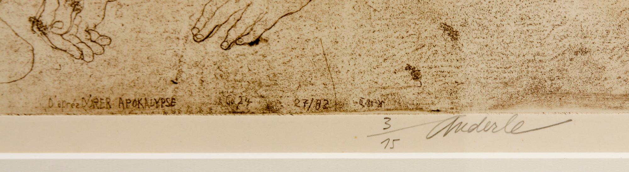 JIRI ANDERLE, etsning, sign o numr 3/15 daterad a tergo 82.