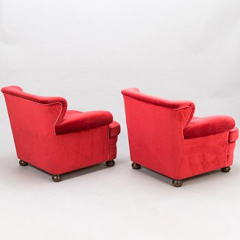 A pair of 1940s armchairs 'London' for Oy Paul Boman Ab Finland.