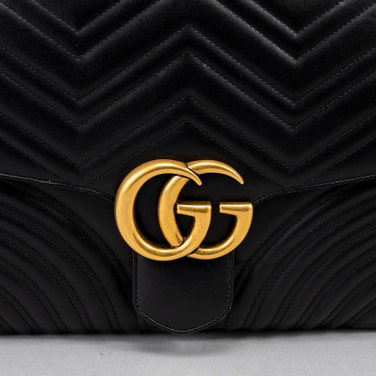 GUCCI "GG Marmont Large Black Shoulder Bag".