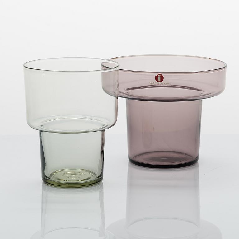 LISA JOHANSSON-PAPE, maljakoita, 7 kpl, Iittala 1960-luku.