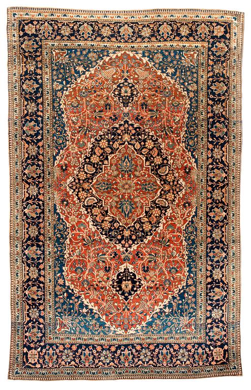 SEMI-ANTIQUE KASHAN SO CALLED MOTACHEM. 201,5 x 127,5 cm.