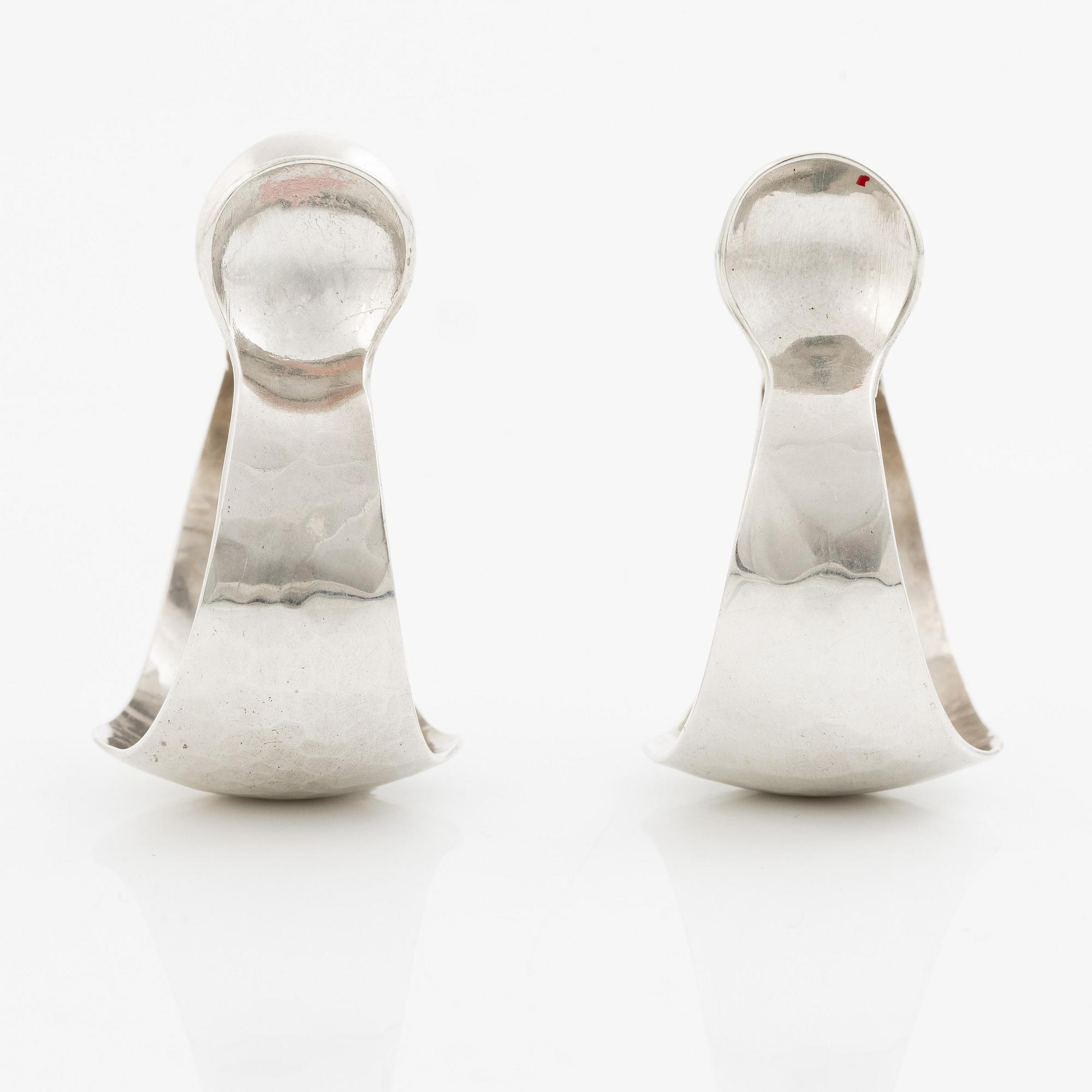 Sven-Erik Högberg, a pair of earrings, silver, Gothenburg 1977.