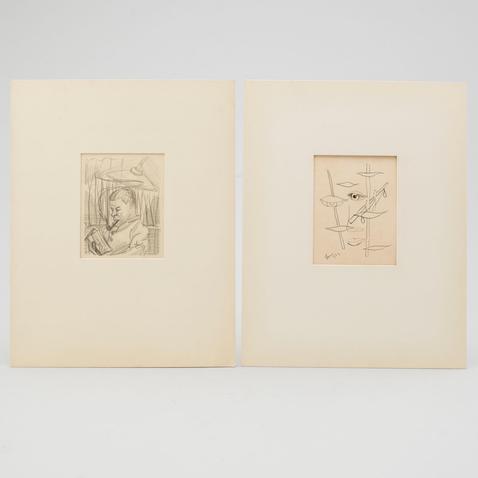 LARS ENGLUND, Pencil, 2, signed and dated -49.