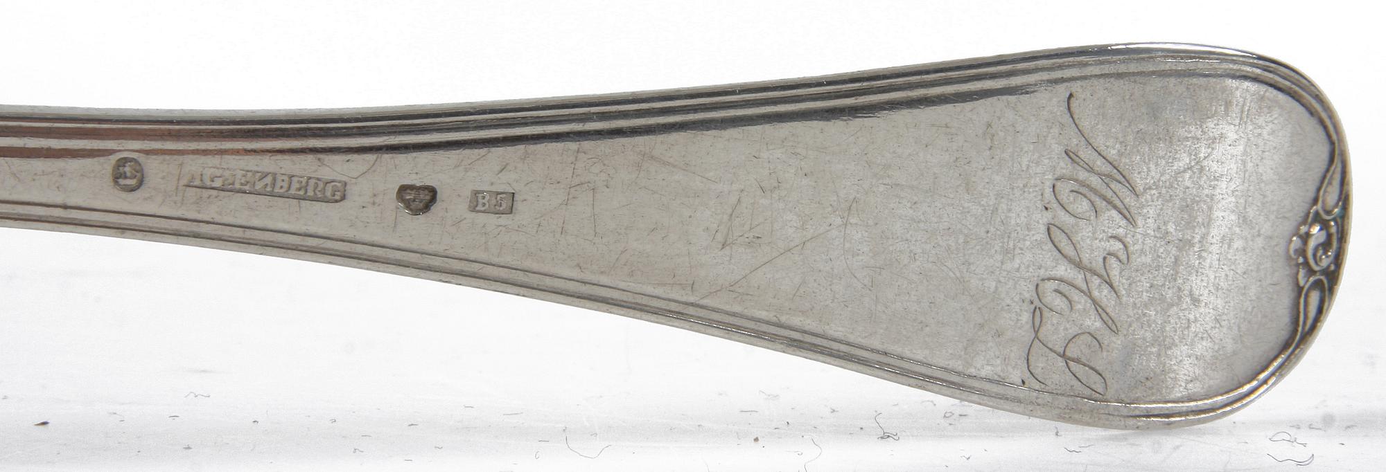 PARTI BESTICK, 14 st, silver, bl a Georg Jensen samt "Rosenholm", Jacob Ängman, GAB, 1800/1900-tal.Vikt ca 676 gr.