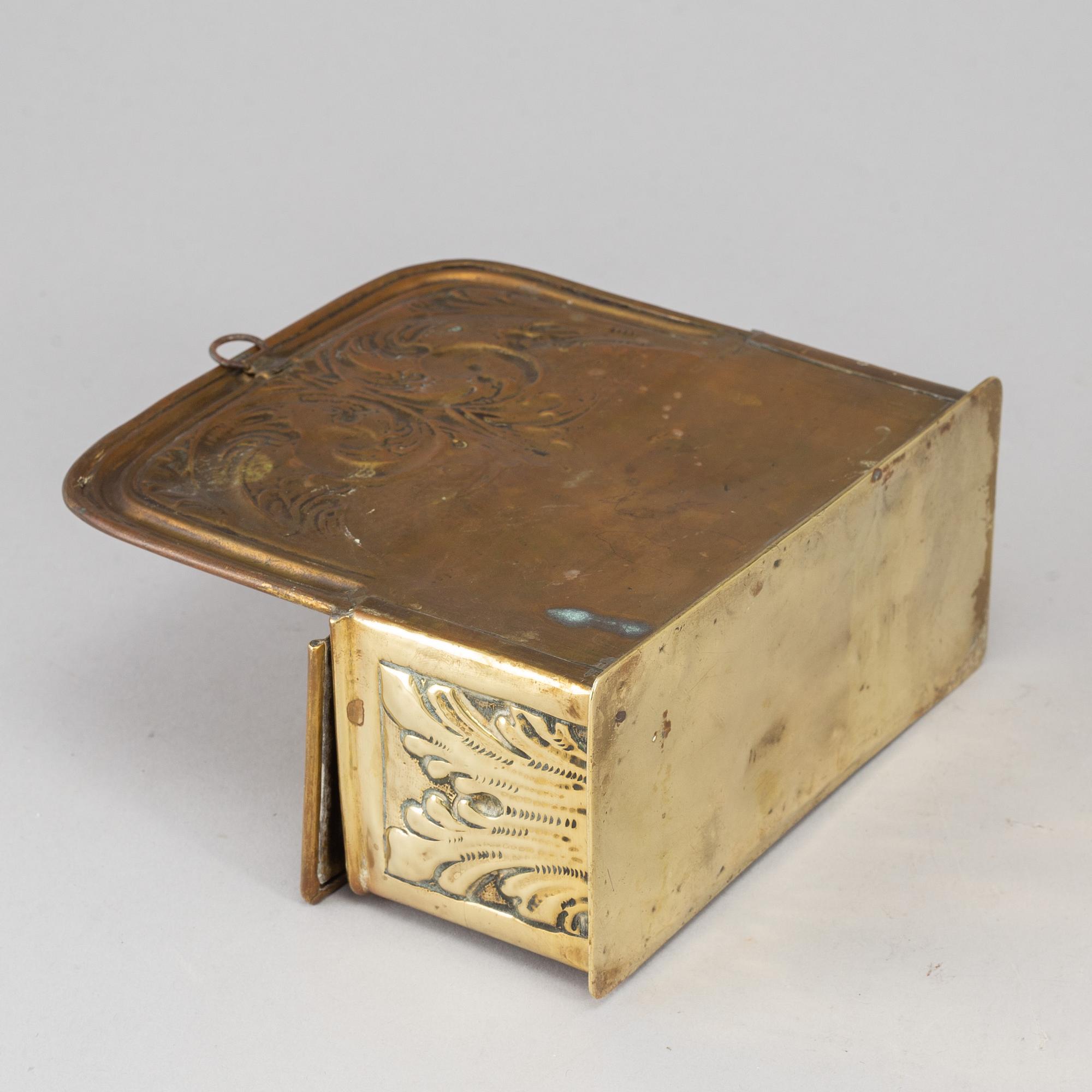 A 19th century brass wall box.
