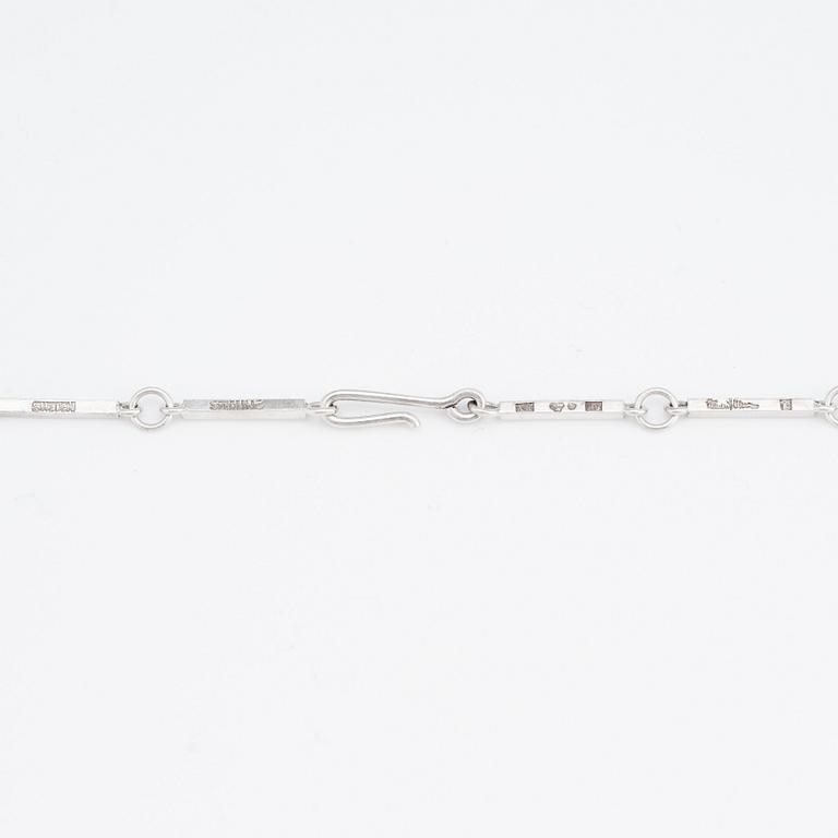 Wiwen Nilsson, a sterling silver and rock crystal pendant and chain, Lund, Sweden 1965.