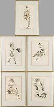 TUNNISTAMATON TAITEILIJA, etsauksia, 5 kpl, 1920-luku.