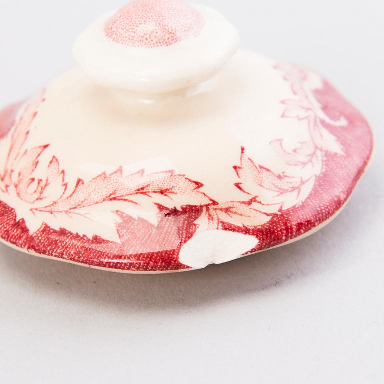 MATSERVIS, 157 delar, flintgods, "Bengali, röd", Rörstrand, 1940-tal.