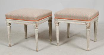 TABURETTER, 1 par, gustavianska, 1700-/1800-tal.