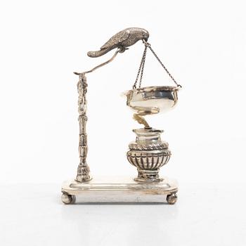 Empire, Perfume burner, silver, Johan Daniel Blomsterwall, Gothenburg 1836.
